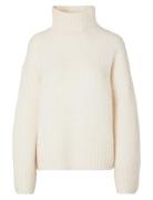 Selected Femme Slfgabella Ls Knit High-Neck W Kräm