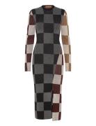 STINE GOYA Midi Fitted Dress, 2279 Light Rib Multi/patterned