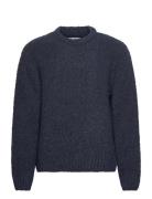 Edwin Dun Textured Sweater-Ink Marinblå