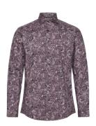 Lindbergh Aop Floral Shirt L/S Burgundy