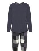 Lady Avenue Bamboo Long Sleeve Pyjamas Marinblå