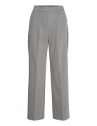 Mango Straight-Fit Pleated Trousers Grå