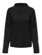 ONLY Onlqueenie Ls Contrast High Neck Prm Knt Svart