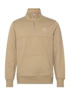 GANT Logo Script Jersey Halfzip Beige