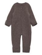 Huttelihut Pram Suit Wool Fleece Brun