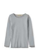 Wheat Rib T-Shirt L/S Reese Blå