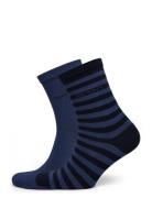 GANT Stripe Socks 2-Pack Marinblå