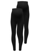 Only Maternity Olmlovely Life New Legging 2Pck Jrs Noos Svart