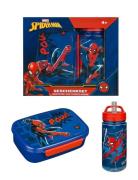 Undercover Spider-Man Lunch Box And Water Bottle Set Blå