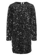 Vero Moda Girl Vmbella Sequin Ls Short Dress Jrs Girl Svart