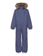 Color Kids Coverall W. Fake Fur Blå