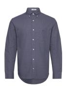 GANT Reg Houndstooth Wool Flannel Shirt Marinblå