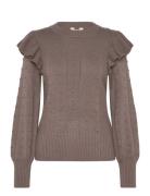 Object Objjulia Knit L/S Re Pullover 134 Brun