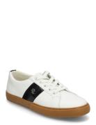 Lauren Ralph Lauren Janson Ii Suede-Trim Leather Sneaker Vit