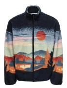 ONLY & SONS Onsblaze Aop Full Zip High Neck Marinblå