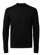 Selected Homme Slhtray Ls Knit Merino Mock Neck Noos Svart