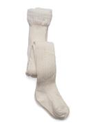 Geggamoja Cable Knitted Stockings Offwhite Kräm