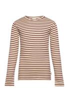 Petit Piao T-Shirt L/S Modal Striped Brun