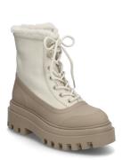 Calvin Klein Flatform Lace Up Boot Padded Beige