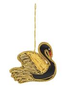 Anna + Nina Black Swan Ornament Multi/patterned