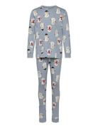 Lindex Pyjama Winter Fun Blå
