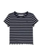 Tommy Hilfiger Rib Knit Top Ss Marinblå