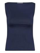 Weekday Boatneck Sleeveless Top Blå