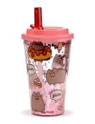 Puckator Shatterproof Double Walled Cup & Straw Rosa