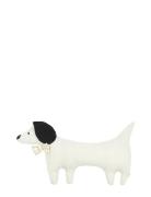 NOBODINOZ Cushion L1N0 In Washed French Linen - Toby The Dog Beige