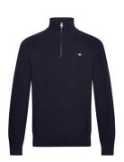 GANT Cotton Wool Rib Half Zip Marinblå