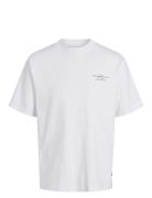 Jack & J S Jprblachad Branding Ss Crew Neck Tee Sn Vit