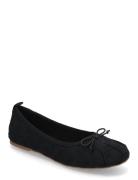 Mango Embroidered Ballet Flats With Bow Svart