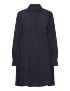 Lexington Clothing A-Line Jaquard Shirt Dress Marinblå