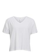 Object Objannie Re S/S V-Neck Top Noos Vit