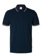 Selected Homme Slhslim-Atlas Sport Ss Polo Marinblå