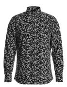 Selected Homme Slhslim-Performance Aop Shirt Ls Svart
