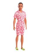 Barbie Fashionistas Ken Doll #235 In Hawaiian Print Jumpsuit With Gree...