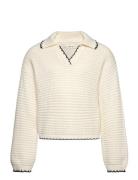 Mango Camp-Collar Knit Sweater Kräm