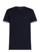 Tommy Hilfiger Global Stripe Cuff Tee Marinblå