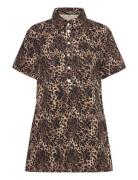 Monki Short-Sleeved Mini Shirt Dress Multi/patterned