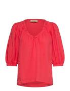 MOS MOSH Mmtaissa Linen Blouse Röd