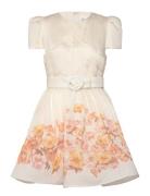 Malina Vanna Pouf Sleeve Mini Dress Kräm