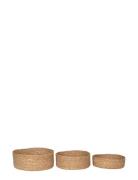 House Nordic Noa - Baskets, Seagrass, Natural, Set Of 3 Beige