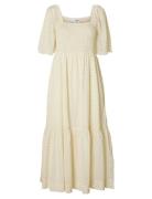 Selected Femme Slfdora Ss Aop Ankle Dress B Kräm