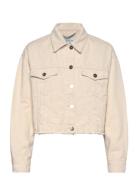 Dante6 Dante6-Vanves Distressed Cropped Jeans Jacket Kräm
