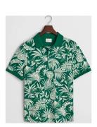 GANT Printed Ss Polo Grön