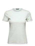 Lauren Ralph Lauren Striped Stretch Cotton Crewneck Tee Blå