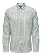 ONLY & SONS Onscaiden Life Ls Stripe Linen 660 Noos Grön