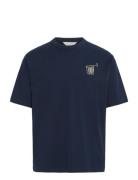 Casual Friday Cfarcher Tee With Back Print Blå
