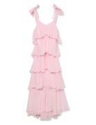 Vero Moda Vmfelicia Tiestrap Ruffle Maxi Dress Exp Rosa